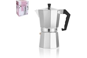 HOME SOLAZZIA Aluminium Italian Coffee Maker, Moka Induction Coffee Maker 6/9/12 Cups (6 Cups 300 ML)