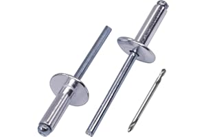 SKIR'CO (30 piezas) Remaches ciegos de aluminio de brida grande 5.0 x 16 mm, mandril de acero, broca incluida