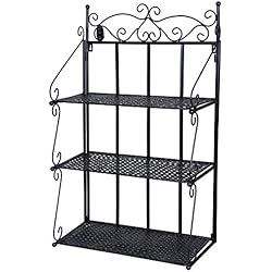 SONGMICS Étagère Murale, Support en Fer forgé, pour Cuisine, Salle de Bain LSN03B