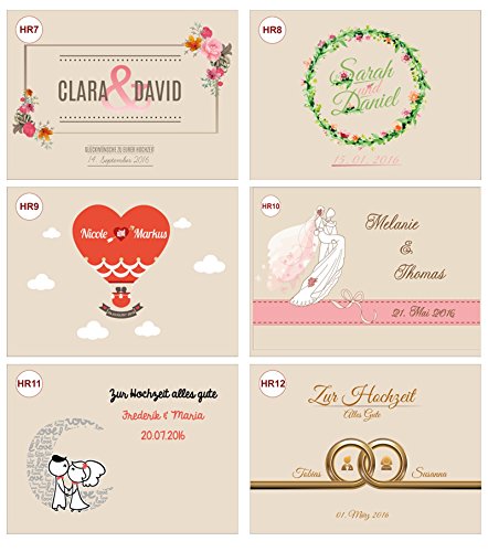 Hochzeits-Holz-Geschenkbox m. Deckel Gr. 1 Kiefer incl. Auswahl-Farbdruck (HR16) - 4