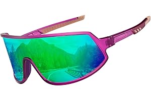 TIANYESY Polarised Sports Sunglasses for Men Womens Cycling Sunglasses UV400 Protection Superlight Frame Glasses for Skiing, Running