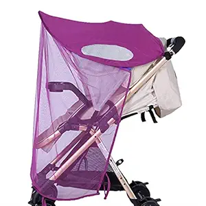 2-in-1 Baby Stroller Sun Shade&Cover Net Awning Windproof Anti-UV Safe Umbrella Canopy Universal Fit Breathable Cover for Stroller Car Seat Jogger Travel Accessories