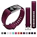 Produktbild Fitbit Charge 2 Armband,Bepack TPU Soft Silikon Sportarmband Erstatzband Uhrenarmband für Fitbit Charge 2 Fitness Wristband (fuchsia, L(5.6-8.1)in)