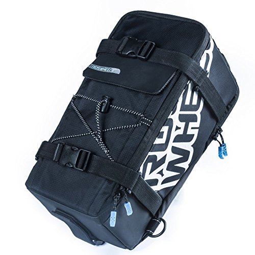 Wisamic Radtasche Gepäckträgertasche Rucksäcke Wasserdicht mit Reflektierendem Band Schwarz, 32,5 x 16 x 18 cm