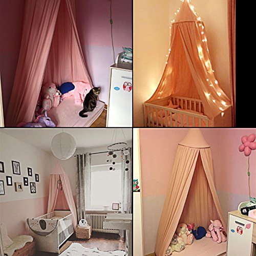 Baby Betthimmel Baldachin Baumwolle Rund Moskitonetz Insektenschutz Kinder Prinzessin Spielzelte Dekoration fürs Kinderzimmer - 3