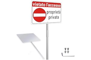 Cartello Proprieta Privata Vietato l'accesso con Staffa,Yuntarda 30x20CM Cartelli Proprietà Privata in Alluminio Durevole Resistente Protezione UV Facile da installare