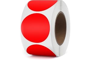 YIKIADA Etiqueta térmica de puntos rojos de vinilo, rollo autoadhesivo de 38 mm, etiqueta de dirección, pegatinas de impresora impermeables para logotipo, código de barras, código QR, inventario, 500