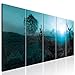 Produktbild decomonkey | Bilder Hirsch 200x80 cm | 5 Teilig XXL | Leinwandbilder | Bild auf Leinwand | Vlies | Wandbild | Kunstdruck | Wanddeko | Wand | Wohnzimmer | Wanddekoration | Deko | Sonne Sonnenuntergang Natur Landschaft