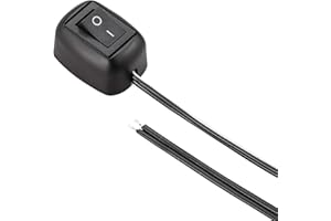 AUTOZOCO Interruptor de coche DIY en forma de gota de agua 12V, Interruptor de Boton On/Off, Interruptor gota de agua, Longitud del cable 1 Metro, 12V-230V/10A SPST, Adhesivo, Negro