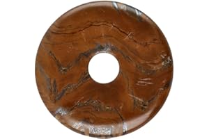 VIVES CORTADA Donut Pequeño Ojo de Hierro para Colgante Minerales y Cristales, Belleza energética, Meditacion, Amuletos Espirituales