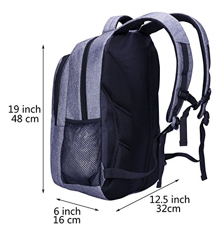 VIDENG POLO Laptop Rucksack 17 Zoll Leicht Reise Rucksack Schulranzen Beiläufig Tagesrucksack - 4
