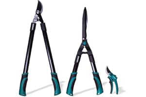 VONROC Set di cesoie da potatura da 3 pezzi. Include troncarami, cesoie per siepi e forbici. Dotate di softgrip