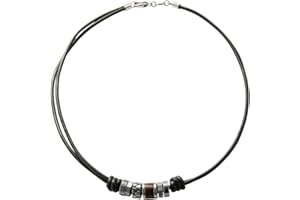 Fossil Halskette Für Männer, Braun, Silber Echtleder Halskette, JF84068040