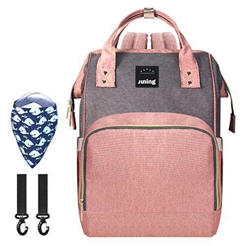 Preisvergleich Produktbild JUNING Baby Wickelrucksack Wickeltasche, Multifunktion Wasserdicht Reise Babytasche, mit Isolierten Flaschentaschen, Schnellzugriffstücher-Tasche, Kleidung und Windeltasche, Große Kapazität, Langlebig