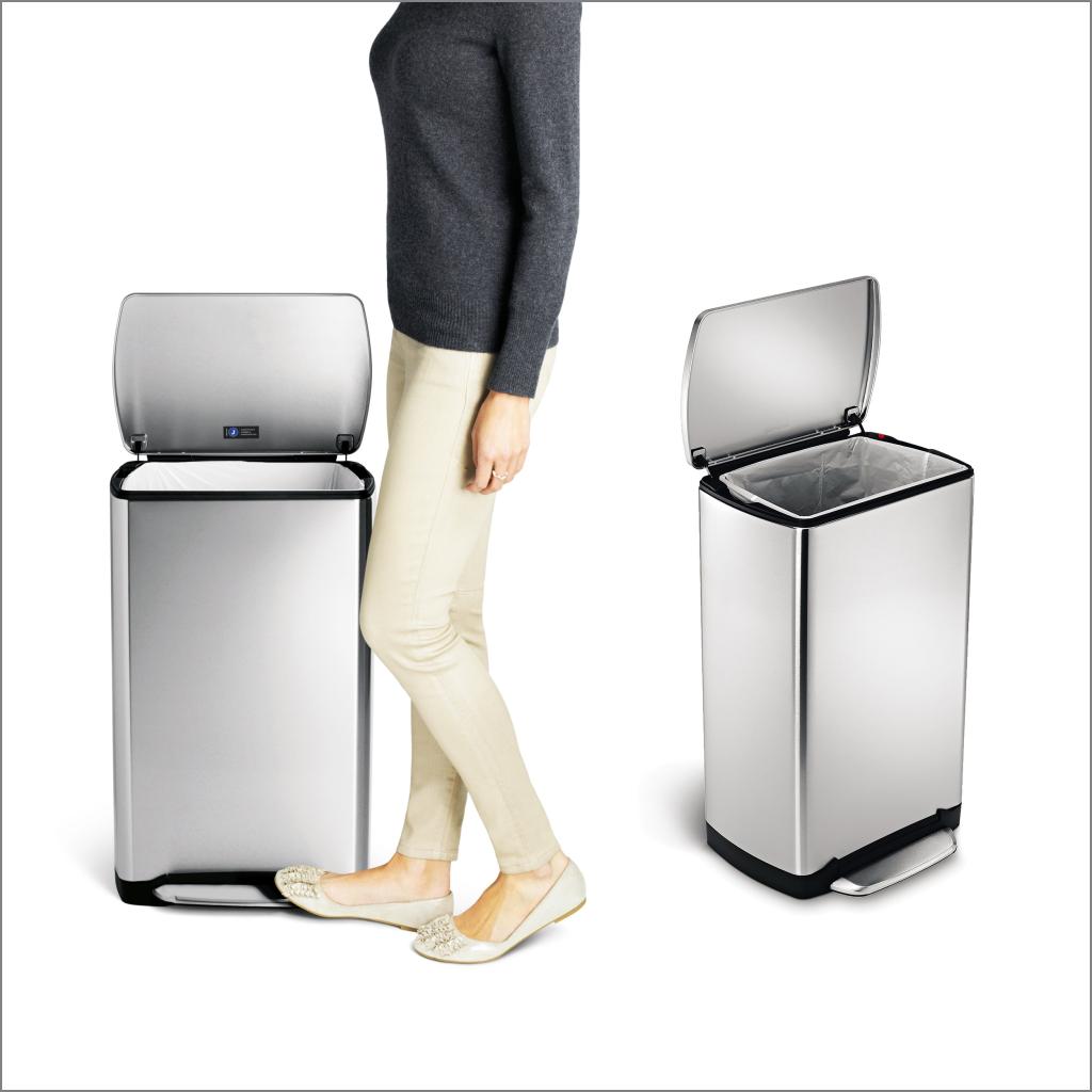 simplehuman WidePedal Rectangular Bin, 38 L FingerprintProof