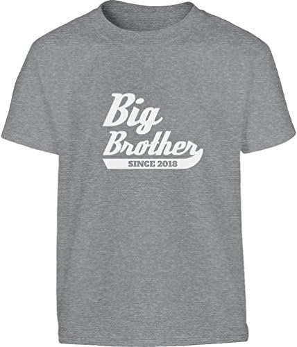 Shirtgeil Gifts for Siblings - Big Brother Since 2018 Youth Kids T-Shirt Youth XL (182+) Gray