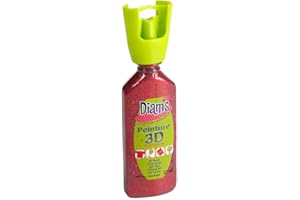DIAM'S Peinture 3D Tous Supports, Rouge pailleté, 37 ml