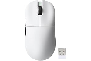 YUNZII M1 Kabellose Gaming-Maus, BT/2.4G Wireless/Wired Ultralight Mouse, PAW3311-Sensor 10000 DPI, Wiederaufladbare Kabellose Maus mit 5 Programmierbaren Tasten, über Software für Windows (Weiß)