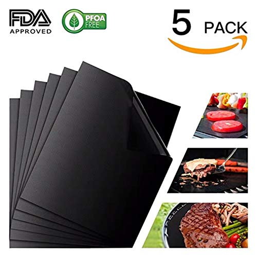 examen NUVOLA HY Tapis de Cuisson, Set de 5 Tapis de Cuisson pour Barbecue et Four- 40cm*33cm Feuilles Anti-adhérent de BBQ et Feuilles de Cuisson réutilisable pour Les Barbecue