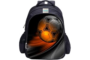 MATMO Mochila de fútbol para niños con estampado de fútbol, mochila escolar