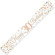 Oaktree 30. Geburtstag Ansteckabzeichen – Sparkling Fizz, Roségold Holografisch, 7,6 Cm