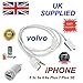 Price comparison product image cablesnthings For Volvo C30 C70 S40 S60 S80 V40 V50 V60 V70 XC60 XC70 XC80 IPHONE 5 5c 5s 6 6s Plus 7 7Plus SE Some IPOD's USB & 3.5mm AUX PLUG & ADAPTER (IN WHITE)