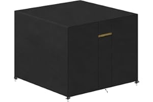 VANSHEIM Housse de Protection Exterieur Bâche de Protection Table de Jardin Cube Housse Mobilier Jardin Etanche Bâche de Protection pour Table et Chaises Extérieur avec Grilles D'aération 70x70x70cm