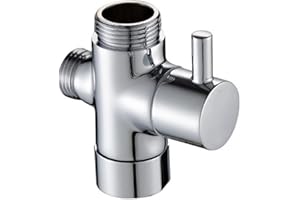 ARMYJY G1/2 "Valvola deviatore in ottone a 3 vie Convertitore adattatore a T Cromato per soffione doccia Valvola di distribuzione dell'acqua a tre vie Convertitore connettore da 1/2"