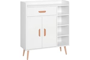 HOMCOM Aparador Buffet Armario Gabinete Consola Mueble Multiusos de Comedor Salón Baño Pasillo 80x29.5x96cm