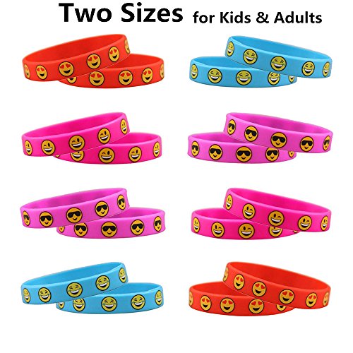 Geburtstagsfeierbevorzugungen,Emoji Silikon Armbänder,Partybevorzugungen für Kinder,Neuheit Spielzeug für Kinder ,Geburtstagsparty liefert für Kinder
