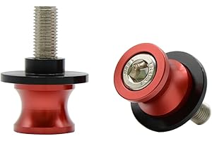 MZ-STORE 2pcs Universel Moto CNC Aluminium M10*1,25 Diabolos Vis du Bras Oscillant pour Z750 Z1000 Z1000SX ZX6R ZX10R ZX12R FZR 400 1000 600R (Rouge)