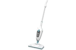 BLACK+DECKER - Balai Vapeur avec Patin Microfibre - Nettoyeur de Sol 1300W - Multi-Surfaces - Temps de Chauffe 25 sec - Tête Pivotante 180° - Réservoir 380 ml - Nettoyage Parfait - FSM13E1-QS