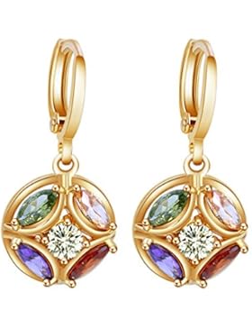 YAZILIND 18K Elegantes Vergoldet plattiert Zirkonia Hoop Huggies Ohrringe Kugel baumeln Ohrringe für Frauen