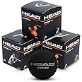 HEAD Prime Double Dot Squash Ball, Black Pack Of 3