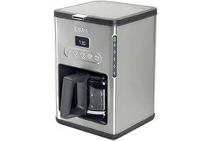 Krups Control Line Inox Cafetière filtre, Machine à café 1,25 L, 10 à 15 tasses, Cafetière électrique, Arrêt automatique, Maintien au chaud 30 min KM442D10, Acier Inoxydable