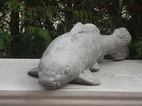 Nr.056 Steinfigur Deko für Teich FENG SHUI Fisch KOI 01 36 cm ca. 4 kg Stein