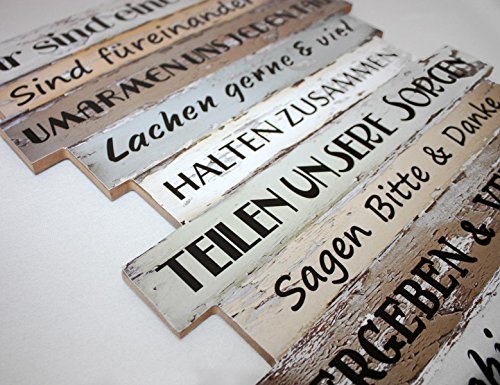Plankeschild Familienregeln aus MDF, 51×33 cm - 3