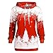 Produktbild Subfamily Damen Weihnachten Lange Sleeve Sweatshirt Herbst Winter Elegant Festlich Frauen Mit Kapuze Weihnachtsbaum Schneeflocke Print Langarm Bluse (GrüN Rot Schwarz)