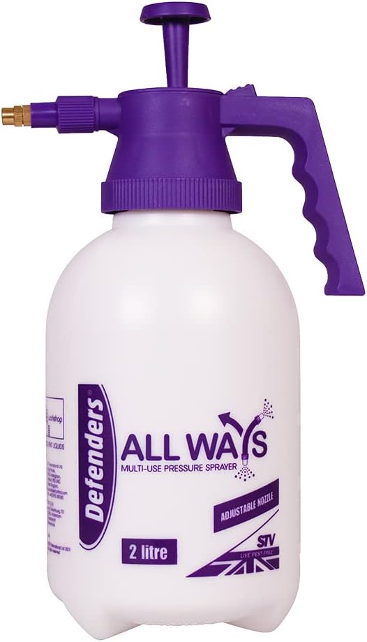 Defenders All Ways multi-use pump action pressure sprayer – 2L, adjustable for home & garden - Indoor plants, cleaning, outdoor, fertilisers, pesticides & weed killers