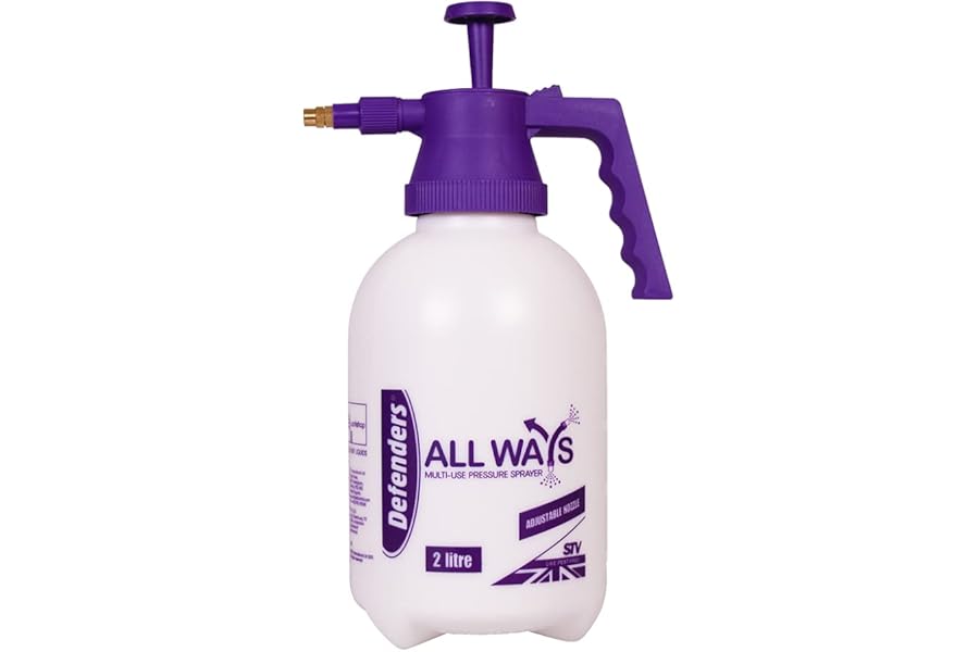 Defenders All Ways multi-use pump action pressure sprayer – 2L, adjustable for home & garden - Indoor plants, cleaning, outdoor, fertilisers, pesticides & weed killers