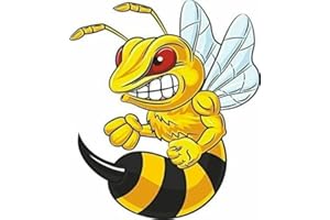 MICHAEL & RENE PFLÜGER BARMSTEDT ✔️ Premium Auto Aufkleber böse wütende Killer Wespe Hornisse Biene ✔️LINKS 11,5x10 cm ✔️ Konturschnitt car Sticker angry bee nornet Protest Ärger car styling tuning decals Wut Stachel