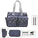 Produktbild Damero Pflegetasche Tragetasche Wickeltasche Windeltasche mit Floral Designer (Blau Dots)