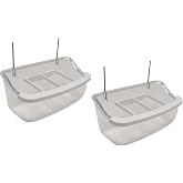 Tel Askılı Izgaralı Şeffaf Kuş Yemliği 10 cm - 2 Adet