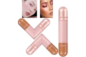 SITOVELY 2 Colors Dual End Contour Stick, Highlight & Contour Bronzer Stick, wasserdichtes und langlebiges flüssiges Highlighter Make-up, leichte mischbare Super Silky Cream Contour Stick (#02)