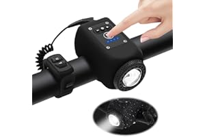 XEERUN Blaze Horn for Bike, Mountain Bike Electronic Horn Bell,110db Loud Alarm Bike Bell 2-in-1 USB Rechargeable Bicycle Bell, IPX5 Waterproof, 6 Modes for Cycling Safety