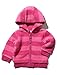 M&Co Baby Girl Long Sleeve Fluffy Striped Pattern Sherpa Fleece Zip Up Hoody Jumper Pink 0/3 Mnths