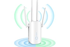 PHAVN Ripetitore WiFi, 1200Mbps Amplificatore WiFi Dual Band 5GHz&2.4GHz WiFi Extender con 4 Antenne, Porta LAN/WAN, LED Segnale Intelligente, Ripetitore WiFi Supporta Modalità Ripetitore/ Router/ AP Bianco