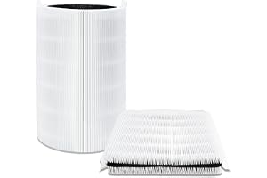 iAmoy Blue Pure 411 - Reservfilter HEPA kompatibel med luftrenare Blue'air Blue Pure 3210, H13 True HEPA och aktivt kol, 2 st