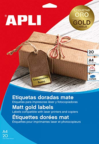 Agipa 14888 kennzeichnungs di etichette, 210 X 297 mm, oro