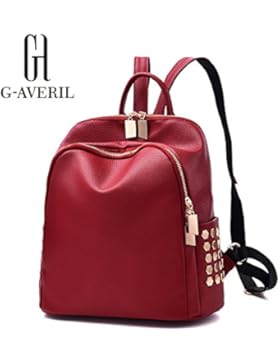 (G-AVERIL) 2018 Damen PU Leder Rucksäcke Nieten Backpack für Schule